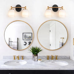 Asok Frosted Glass Dual Vanity Wall Sconce