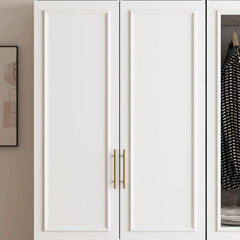 74.8"H Large Modular Wardrobe Cloest Armoire Cabinet Glass Door