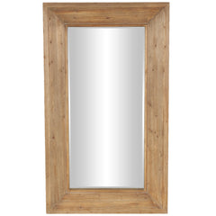 Wood Room Floor Mirror with Natural Wood Grains - Brown - Roche River Decor