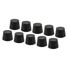 YOKIVE 10Pcs Rubber Stoppers, Tapered Plugs with High-Temperature Resistance | Protect Hole, Great for Lab Industry (Black, 8.2mm to 12.7mm)