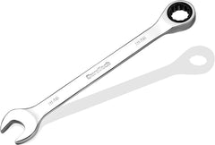 DURATECH Anti-Slip Ratcheting Wrench Set, Combination Wrench Set, 8-piece, SAE 5/16" to 3/4", 72-Tooth, Nickel Plating, CR-V Steel, with Pouch