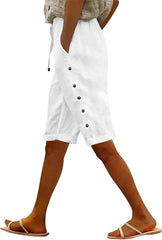 Womens Bermuda Shorts,Linen Shorts for Women,Plus Size Pants Summer Vacation Beach Pants Casual Cotton Jorts 2025