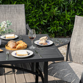 7-Piece Outdoor Dining Set with Textilene Stationary and Swivel Chairs