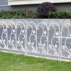 5 Pack Garden Fence Metal Fencing Panels Rustproof Border Section Fence