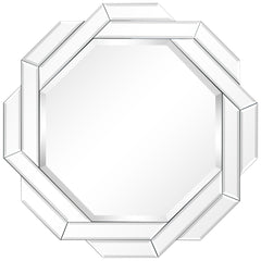 Interlaced Round Beveled Framed Wall Mirror for Bathroom,Vanity, Bedroom
