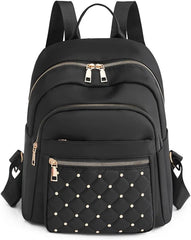 Classic Vintage Style Women Backpack Leather PU Fashion Backpack Women Travel Bag Casual Solid School Bag for Girl(Black)