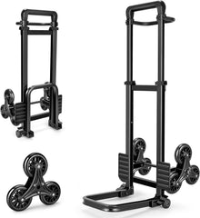 KEDSUM Dolly Cart with Wheels, Upgrade Labor-Saving Folding Dolly with Training Wheels, Heavy Duty Hand Truck Cart with Pedal Rod,Thickened Iron Pipe for Moving, Furniture, Warehouse Use