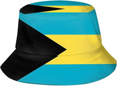 Bahamas Flag Bucket Hat Packable Bahamian Sun Hats Outdoor Fisherman Caps for Men and Women