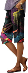 Pants for Women Dressy Casual Knee Length Printed Vintage Summer Trendy Trousers Breathable Lightweigh Shorts
