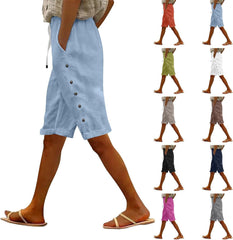 Womens Bermuda Shorts,Linen Shorts for Women,Plus Size Pants Summer Vacation Beach Pants Casual Cotton Jorts 2025