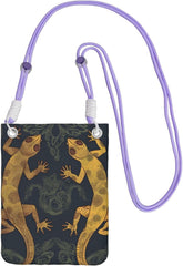 Gecko Lizards Cell Phone Purse For Women, Cell Phone Sleeve Pouch Case Wallet Bag With Black Shoulder Strap Travel Pouch