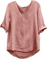 Womens Match Tops Tshirts Pants Sets for Women Linen Slit Straight Leg Plain Fall Summer Tshirts Sets 2025