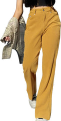 Womens Trendy Streetwear Baggy Straight Leg Pants Casual High Waisted Sports Pants Pockets Wide Leg Trousers