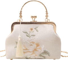 HBJWOV Embroidery Chinese cheongsam bag bag simple elegant Chinese shoulder bag all-match female bag