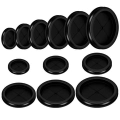 12Pcs Large Rubber Grommets Kit, 50/60/70/80/90/100mm Round Double Sided Rubber Grommet Firewall Solid Closed Hole Plug Wire Protection Grommets for Drill Hole Wire Electrical Appliance Plumbing