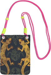 Gecko Lizards Cell Phone Purse For Women, Cell Phone Sleeve Pouch Case Wallet Bag With Black Shoulder Strap Travel Pouch
