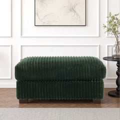 40" W Oversized Rectangle Plush Corduroy Ottoman