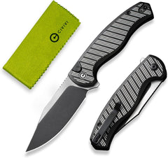 CIVIVI Stormhowl Pocket Knife, Folding Knife with 3.3" Nitro-V Steel Blade Aluminum Handle Flipper and Button Opener Cool Knife for Gift,EDC C23040B-3