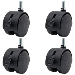 4 PCS 1 Inch Threaded Stem Caster Wheels, Nylon Locking Swivel Casters Furniture Wheel with Locking Brake, Replacement Casters 1" Castor Wheels for Tables, Workbenches, Kitchen Shelf