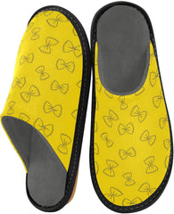 Slippers for Women Bow Tie Pasta Pattern Soft Fuzzy Women's Slippers Indoor and Outdoor Shoes