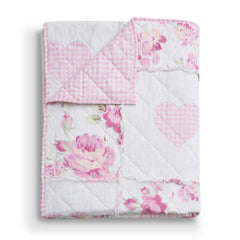 Greenland Home Fashions Veronica's Hearts 50"x60" Ruffled Cotton Throw Quilt