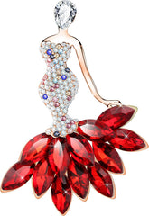 Cute Cat Elegant Mermaid Austrian Crystals Rhinestone Women Corsage Pin Brooches Pin