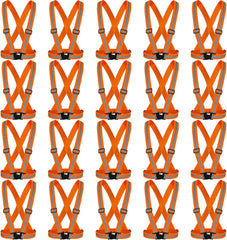 Hercicy 20 Pcs Reflective Vest High Visibility Safety Vests, Adjustable Bright Neon Lightweight Strap Gear (Orange)