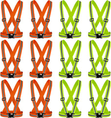 Hercicy 20 Pcs Reflective Vest High Visibility Safety Vests, Adjustable Bright Neon Lightweight Strap Gear (Orange)