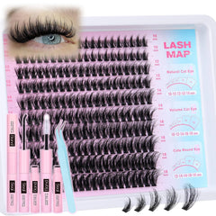 Short Lash Clusters 9-12mm Wispy Cluster Eyelash Extensions 160pcs Natural Individual Lashes Natural Look C Curly Thin Band Eyelashes Clusters by TOOCHUNAG