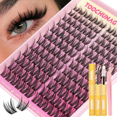 Short Lash Clusters 9-12mm Wispy Cluster Eyelash Extensions 160pcs Natural Individual Lashes Natural Look C Curly Thin Band Eyelashes Clusters by TOOCHUNAG