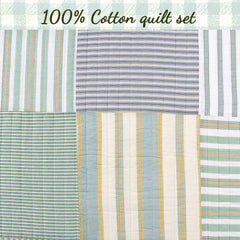 Cozy Line Spa Stripes Patchwork Quilt Bedding Set