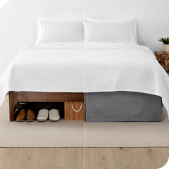 Bare Home Pleated Bed Skirt - 15-Inch Tailored Drop Easy Fit