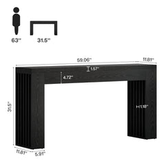 59'' Wood Console Sofa Table Behind The Couch for Entrance, Hallway