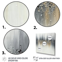 Designart " Gentle Gray Serenity" Abstract Multipanel Canvas Art Print set