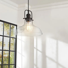 Clear Glass Dome Pendant Light Farmhouse Style