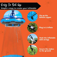 9 FT Halloween Inflatable UFO Yard Decoration