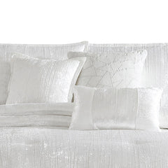 Jay 7 Piece King Comforter Set, Polyester Velvet Deluxe Texture, White