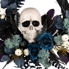 National Tree Company 24" Artificial Halloween Skull Half Wreath - 2 ft