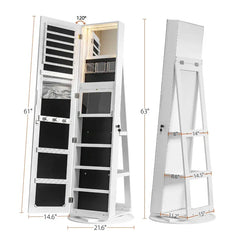 360 Lockable Jewelry Armoire with Full Length Mirror