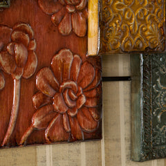 SEI Furniture Mozaic Floral Wall Sculpture