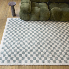 Covey Plush Checkered Thick Shag Area Rug