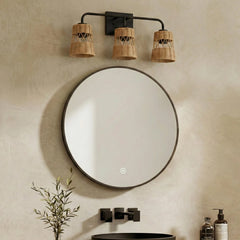 Croned Three-Light Rattan Wall Sconce