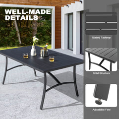 7-Piece Outdoor Dining Set with Textilene Stationary and Swivel Chairs