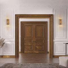 2 - Light Steel Flush Mounted Ring Wall Sconce