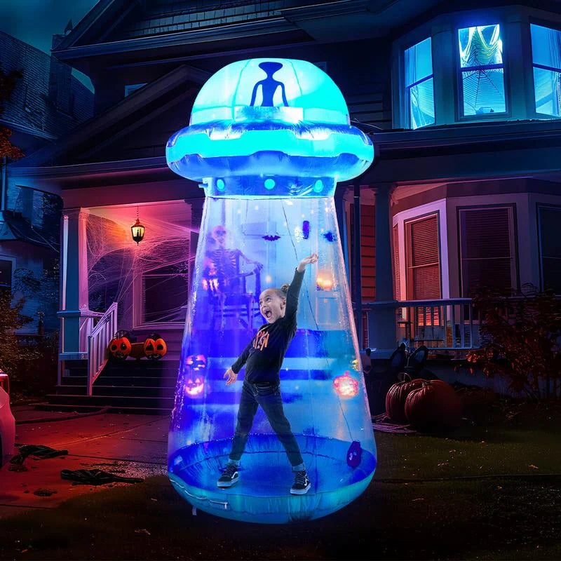 9 FT Halloween Inflatable UFO Yard Decoration
