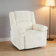 Corduroy Recliner Chair, Manual Recliner Sofa with Handle