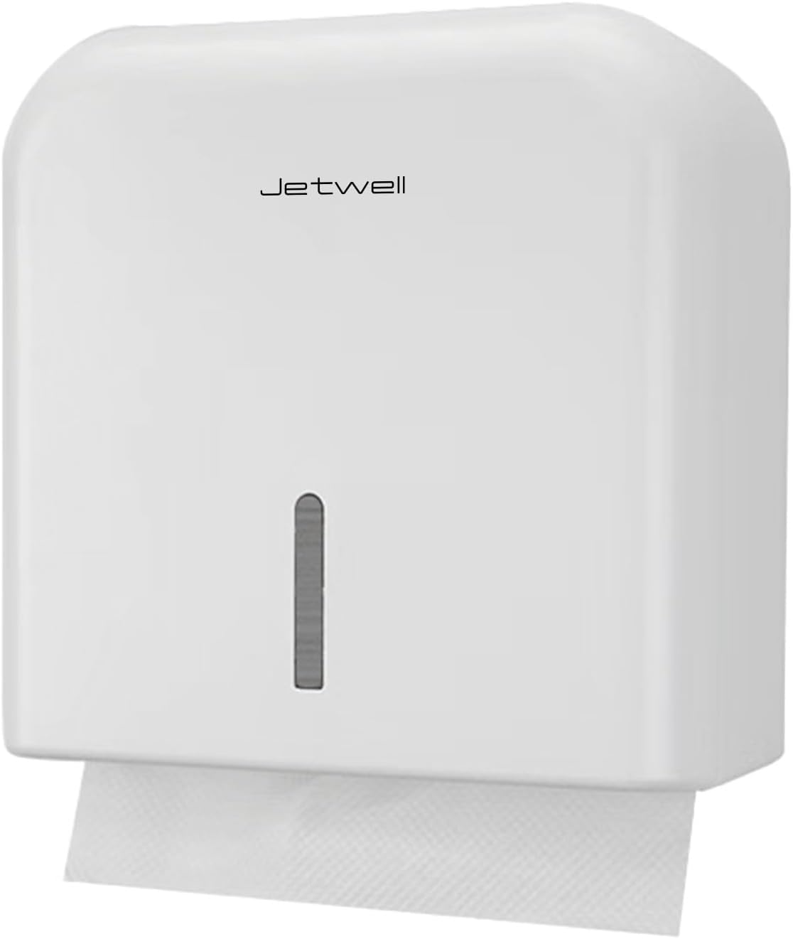 JETWELL Multifold Paper Towel Dispenser, Wall Mount Tissue Dispenser with Smart Lock, 200 Sheets ABS Plastic Cover, Folded Size 9.5" x 3.5" Or Smaller (Silver)