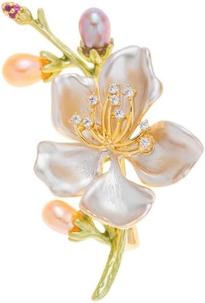 Mori Elegant Freshwater Pearl Flower Brooch Flower Pin Super Fairy Temperament Corsage