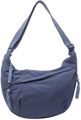 Nylon Crescent Crossbody Bag for Women Shoulder Tote Handbag Casual Sling Bag Dumpling Purse Bag for Outdoor Travel