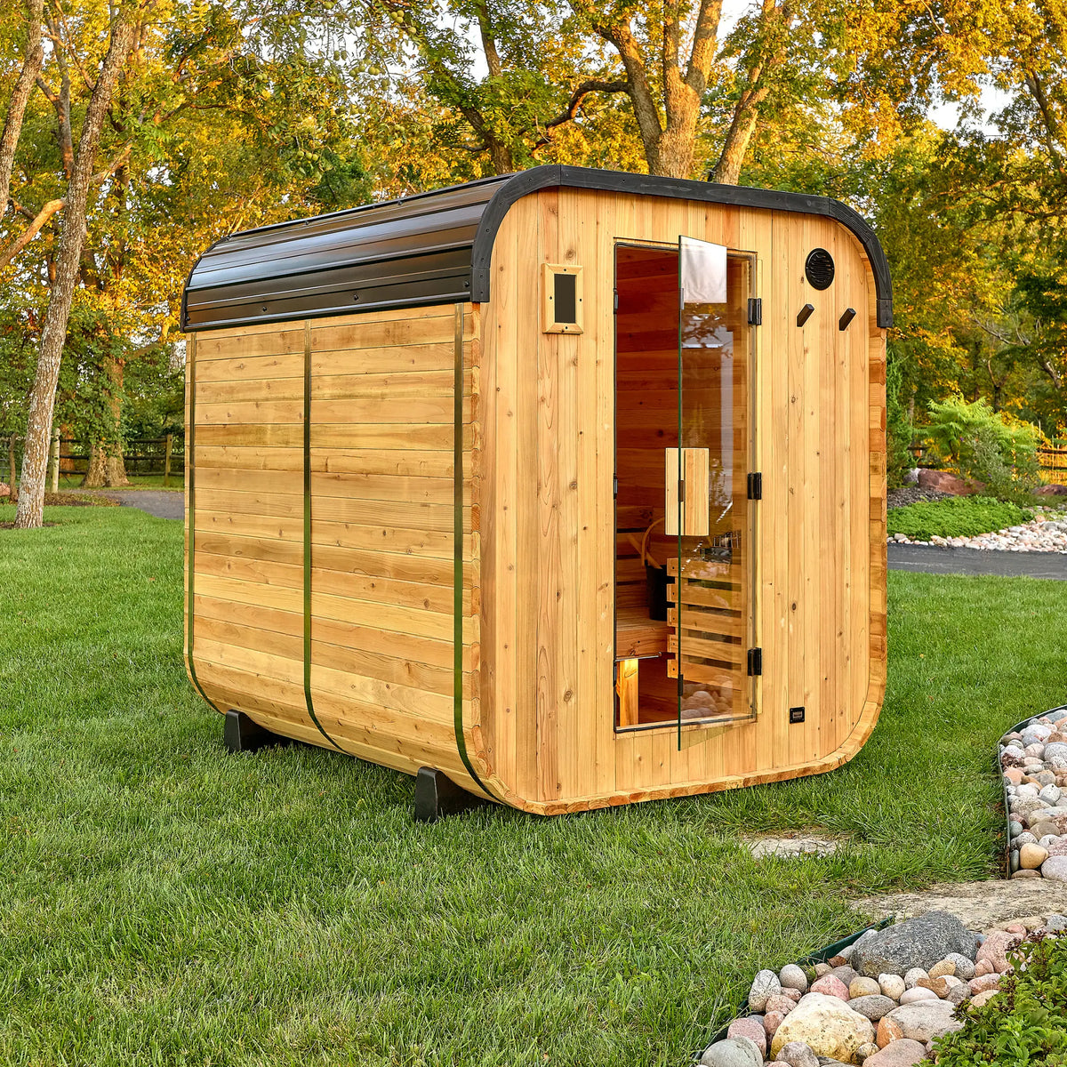 Backyard Discovery Lennon 4-6 Person Outdoor Cube Sauna, 9kW Heater